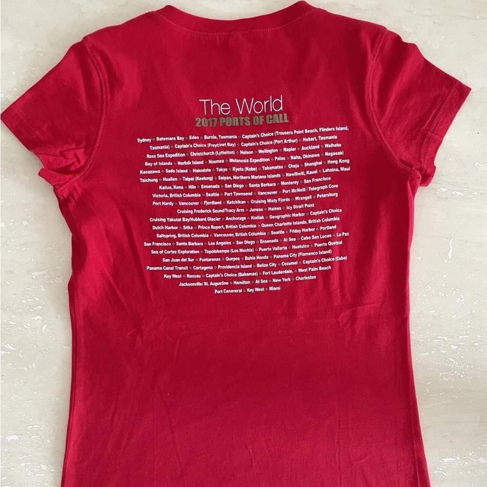 The World Residences at Sea Luxury Ship Cruise Ports 2017 Tee T-Shirt Top S